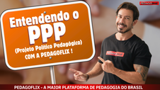 Ilustração representando educadores e alunos construindo juntos o Projeto Político-Pedagógico (PPP), símbolo da identidade e gestão democrática da escola.