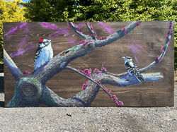 Painting_Downy-Woodpeckers_FINAL-FINAL-PICS_Pre-Varnish_76