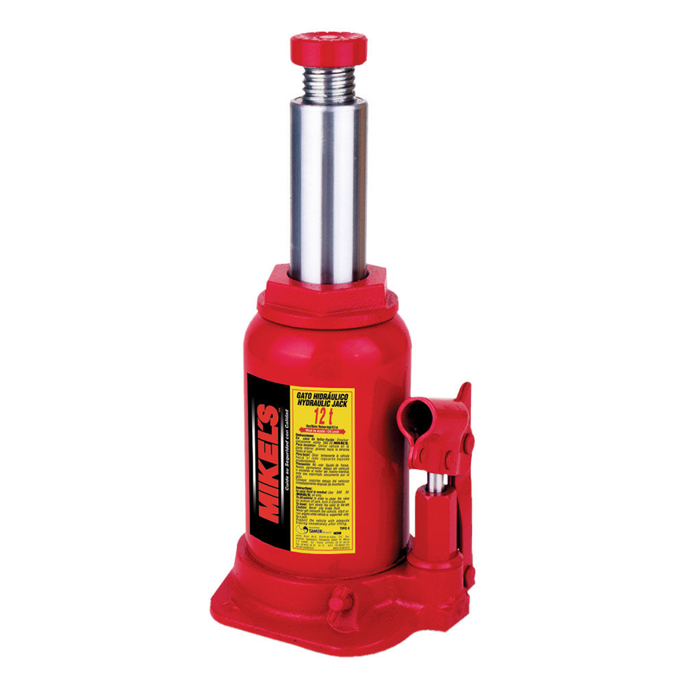 GATO HIDRAULICO DE BOTELLA 12T CON TORNILLO DE EXTENSION