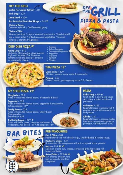Grill menu at 8855 Restaurant and Bar Sukhumvit Bangkok