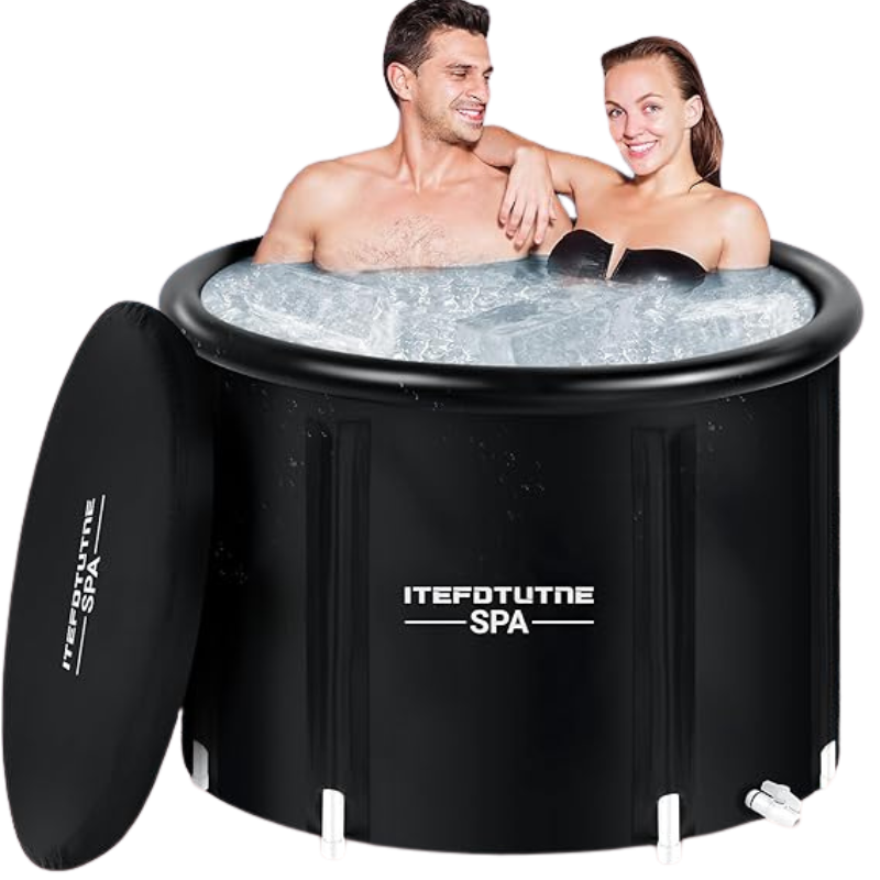 XL Ice Bath Tub for Athletes, 116 Gal Cold Plunge Tub with Cover Portable & Collapsible, Tear-Resistant and Multi-Layered Design, Ice Cold Therapy Bath Outdoor for Rapid Recovery, Gardens, Gym