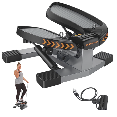Stair Stepper for Exercises-Twist Stepper with Resistance Bands and 330lbs Weight Capacity