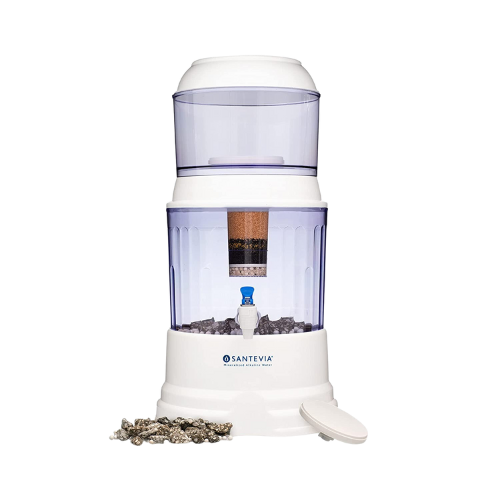 Santevia Gravity Water System - Countertop Model - Alkaline and Fluoride Filter | At Home Water Filter that Makes Water Alkaline and Adds Minerals | Chlorine and Fluoride Filter