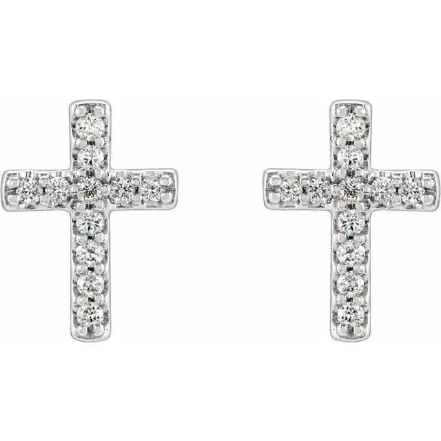 Thumbnail: Diamond Cross Earrings