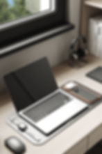 odern digital workspace at Azulis, luxury apartment rental in Olbia