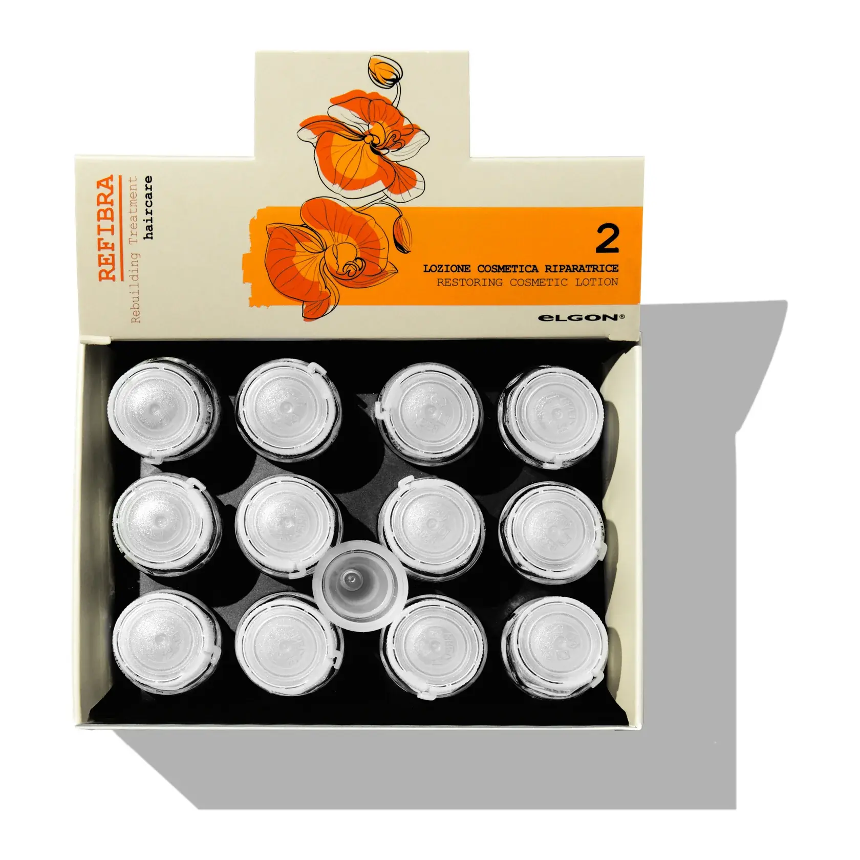 Elgon Refibra lozione cosmetica riparatrice, 12 fiale x 10 ml.