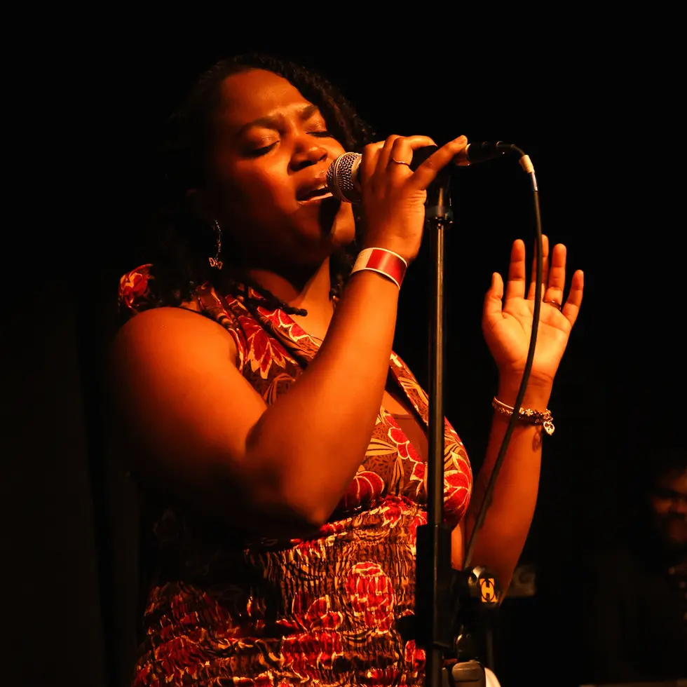 MAYONA performing original music at Too Much of A Woman Fest Writers' Round