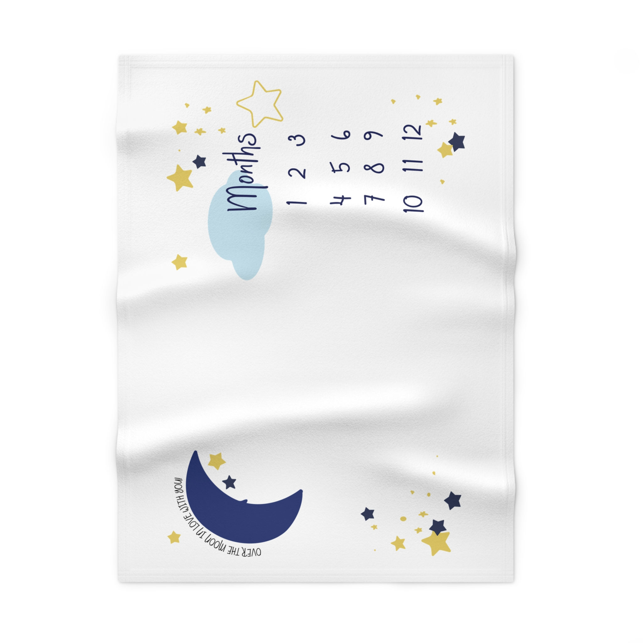 Over The Moon Baby Fleece Milestone Blanket