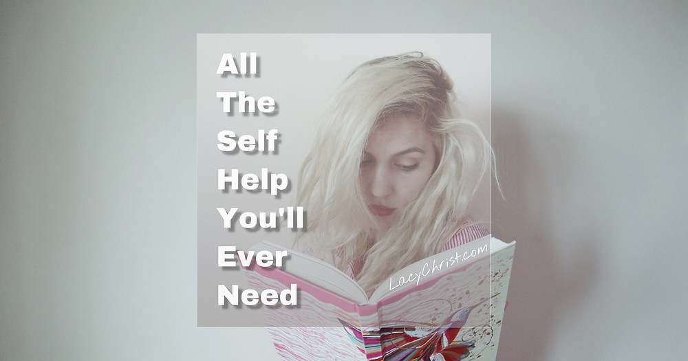 woman reading a self help book