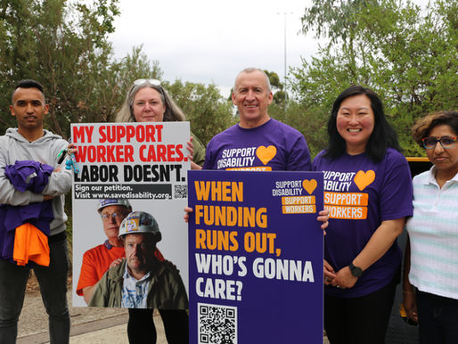 Aruma Disability Workers Stop Work in Reservoir