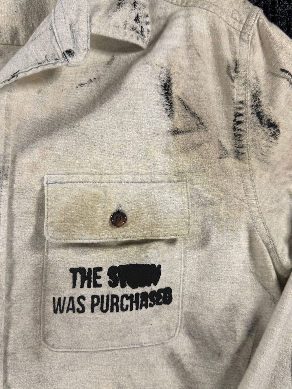 Thumbnail: “The Story Was Purchased” — One of One Reconstructed Workshirt (XS, Cropped) 
