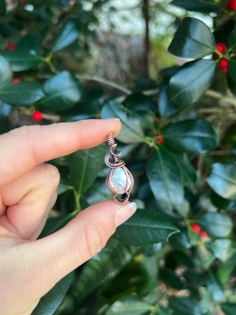 Thumbnail: Mini Pearl Copper Pendant 