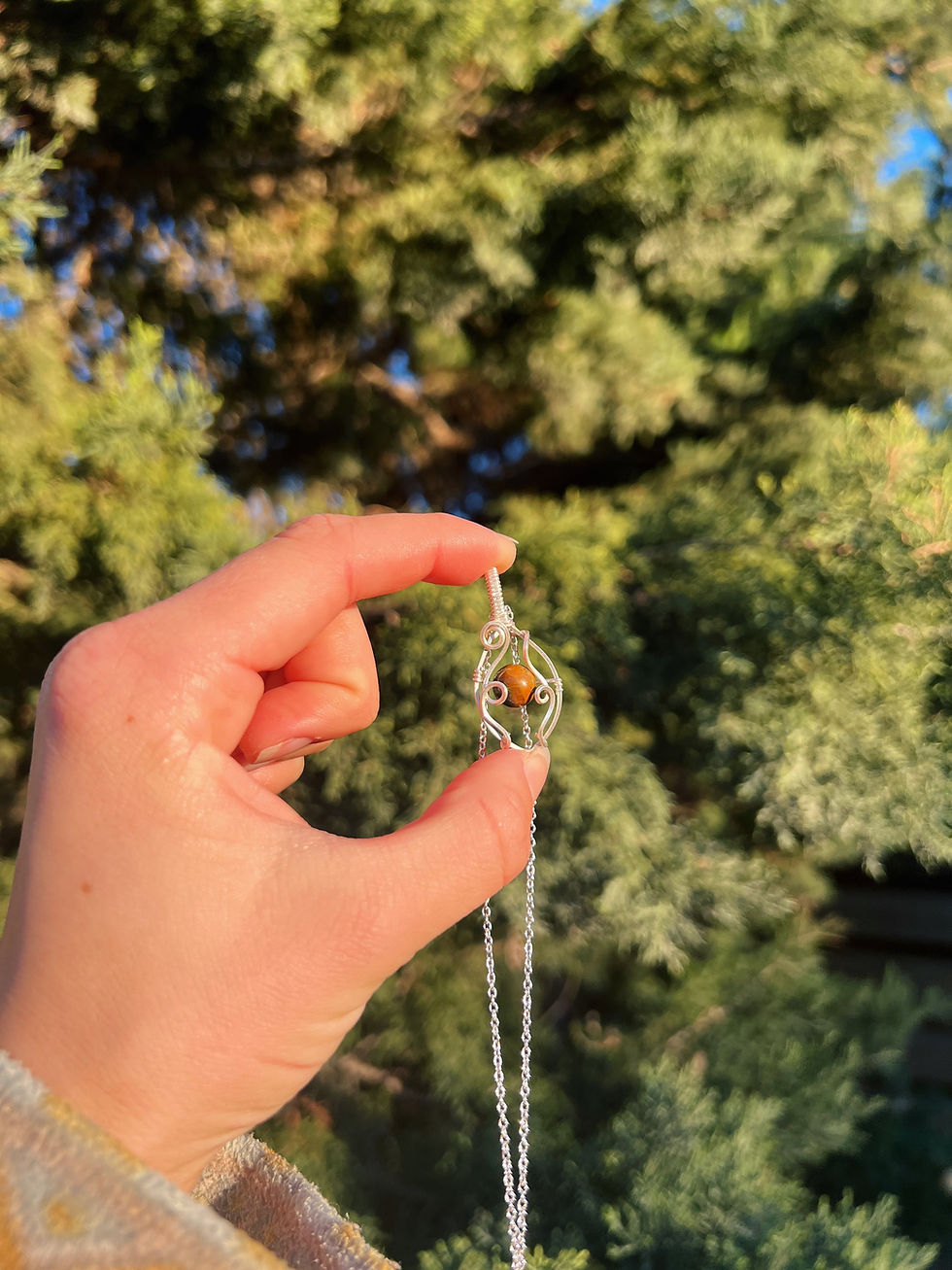 Thumbnail: Tiger’s Eye Sterling Silver Pendant