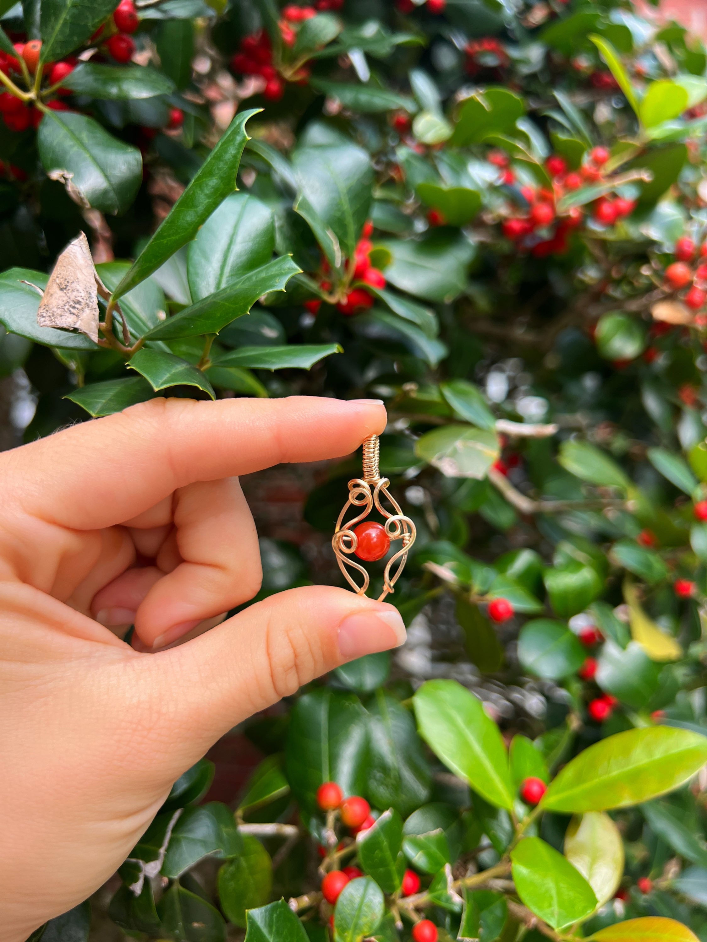 Carnelian Gold Pendant