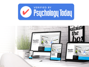Psychology Today listing compared with a therapist website, showing cost-per-client analysis for private practice marketing in 2026.