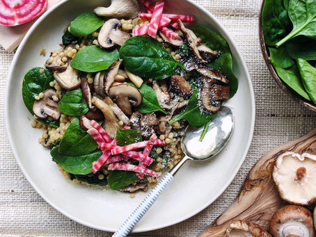 Couscous perlé façon risotto aux  champignons