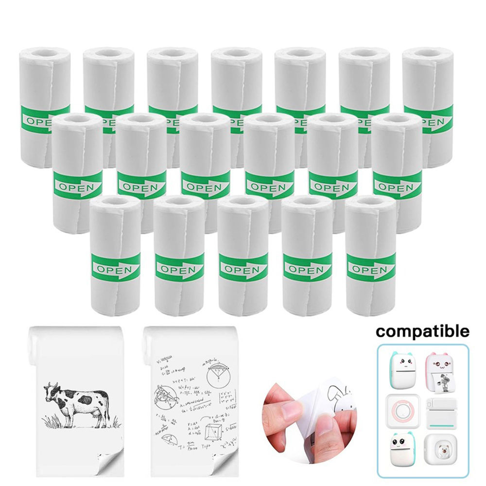 5/10/20 Rolls Mini Self-Adhesive Printer Sticker Paper for Photo Checklist Notes