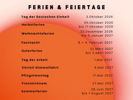 Tanzpausen 2026/2027