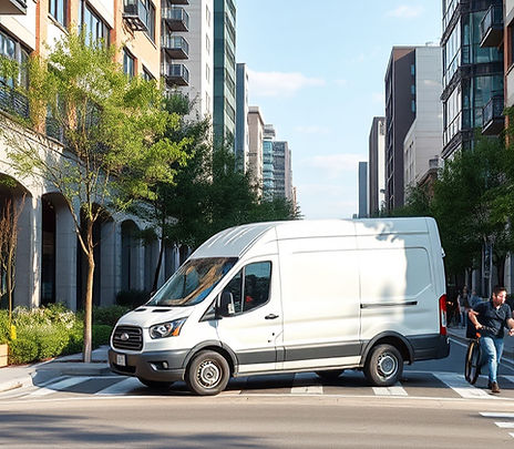 Logistics delivery with white delivery v
