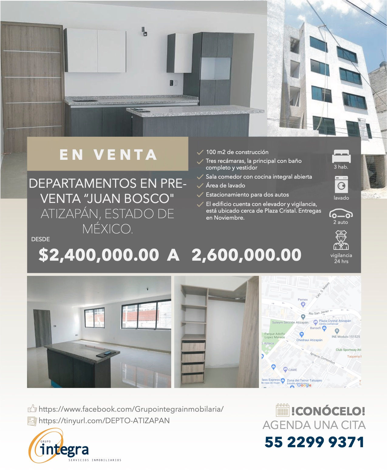 DEPARTAMENTOS EN PREVENTA “JUAN BOSCO" ATIZAPÁN, ESTADO DE MÉXICO.