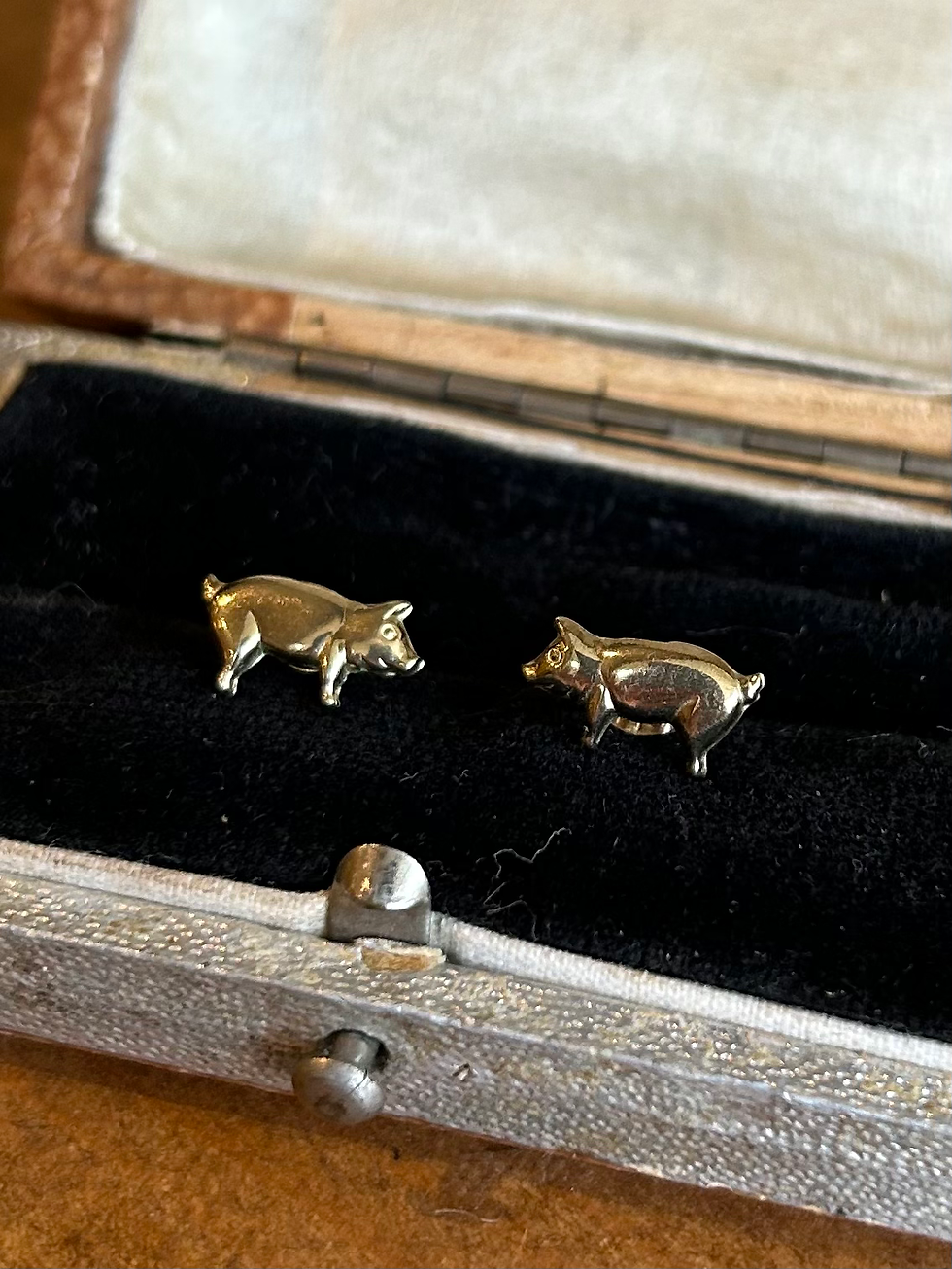 Thumbnail: 9ct Gold Pig Earrings