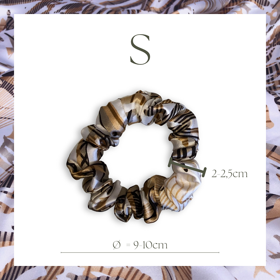 Miniatyrbild: Handgjorda BASIC Polyestersatin scrunchies "Brun kolibri"