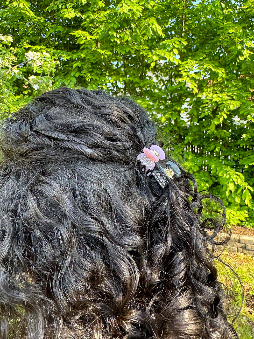 Miniatyrbild: 2-pack Små kristall hårklämmor