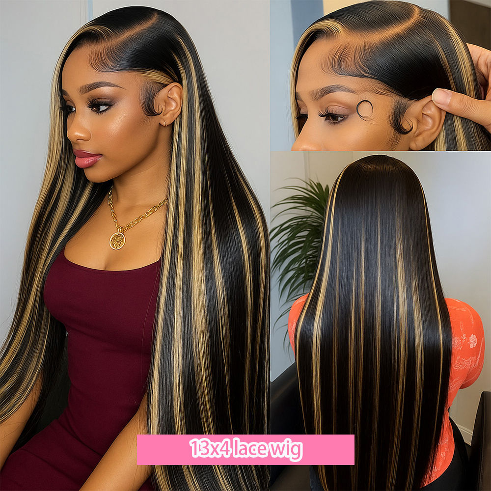 30 Inch 1B/27 Colored Highlight Human Hair Wig 13x4 Hd Lace Front Human Hair Wig