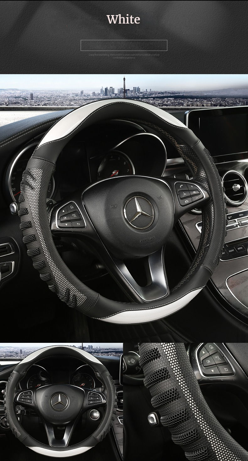 Thumbnail: Three-dimensional Honeycomb Steering Wheel Cover  Durable Leather Cover with Ant