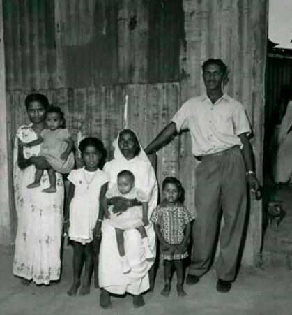Papwa and his family, early days. He had five children with his wife, Suminthra.
