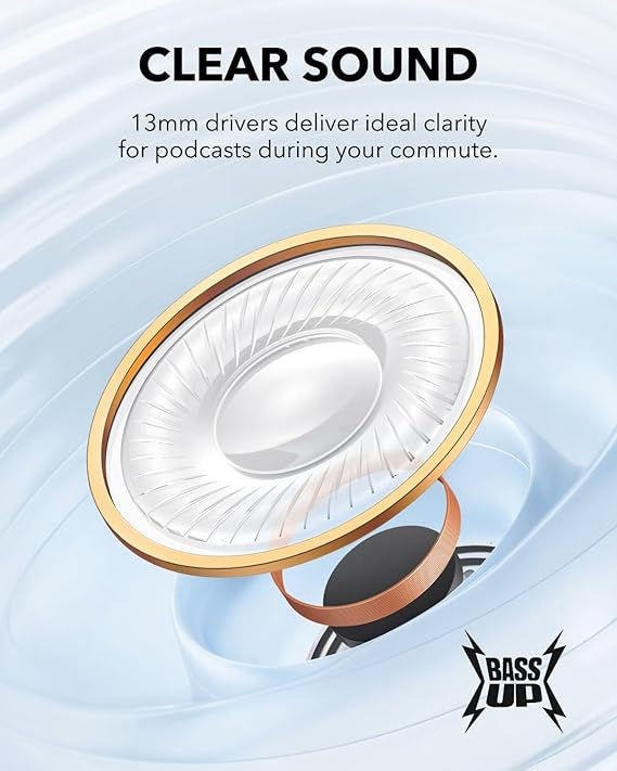 Soundcore K20i by Anker, Semi-in-Ear Earbuds, Bluetooth Wireless, 36H Playtime,