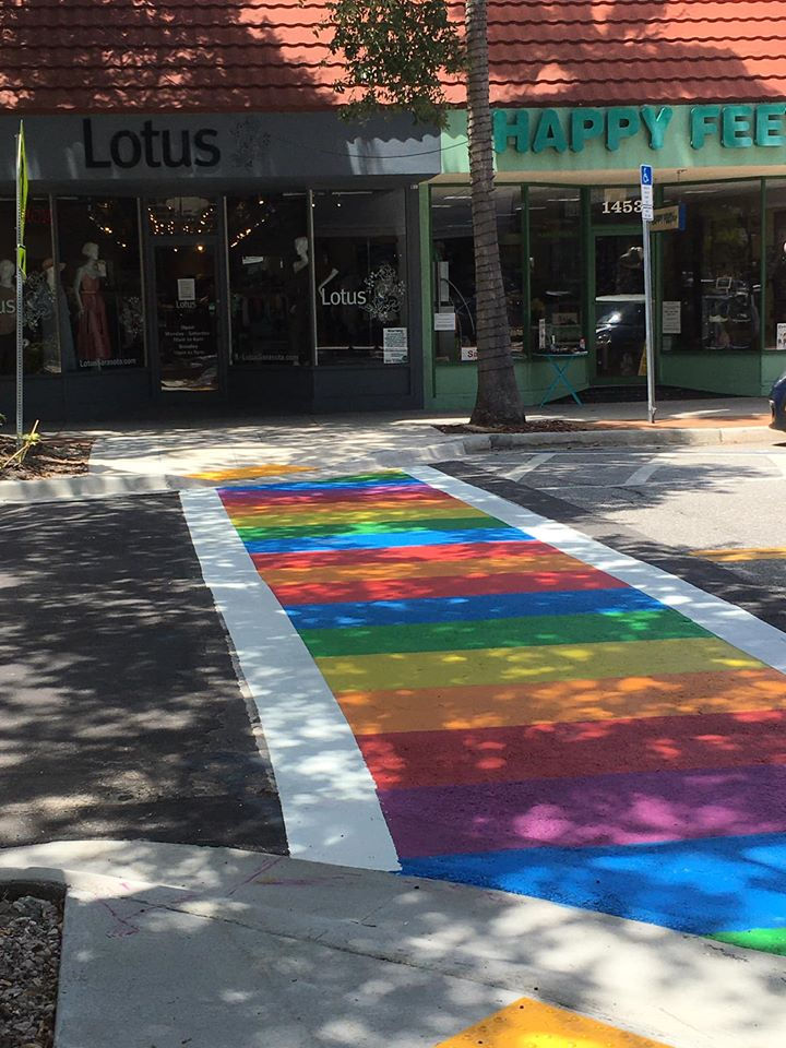 Rainbow Crosswalk on Main Street