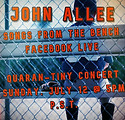 John Allee sings songs from the bench live on facebook