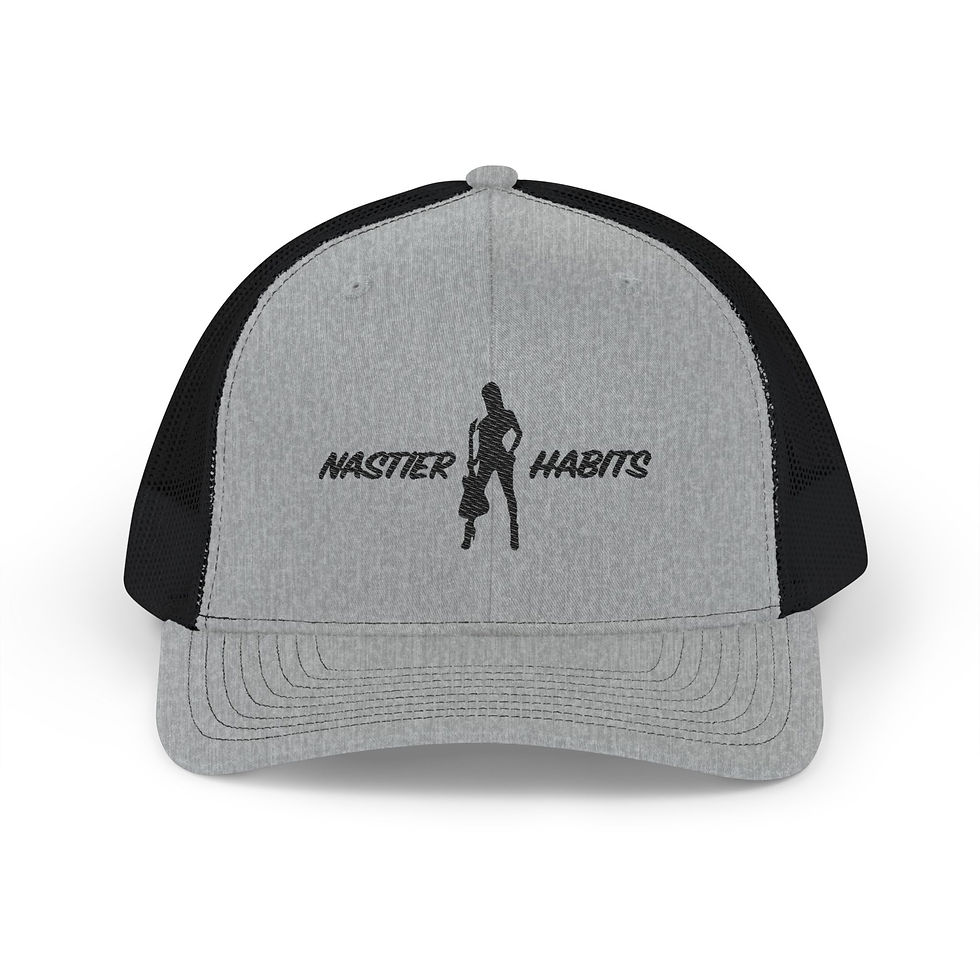 Thumbnail: Embroidered Trucker Cap — 'Nastier Habits' Silhouette Snapback