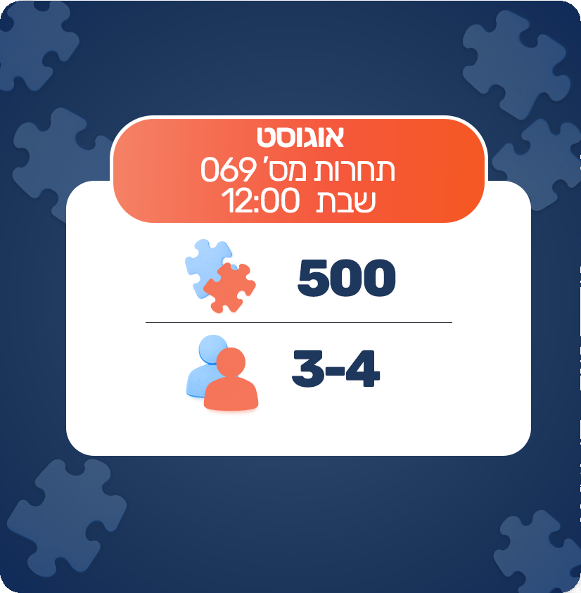 תחרות 069 - 500 חלקים - קבוצות - אוגוסט
