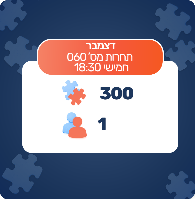 תחרות 060 - 300 חלקים - יחידים - דצמבר