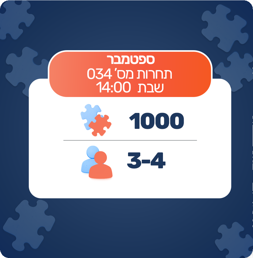תחרות 034 - 1000 חלקים - קבוצות - ספטמבר