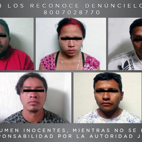 Detienen a cinco presuntos asaltantes en el Estado de México