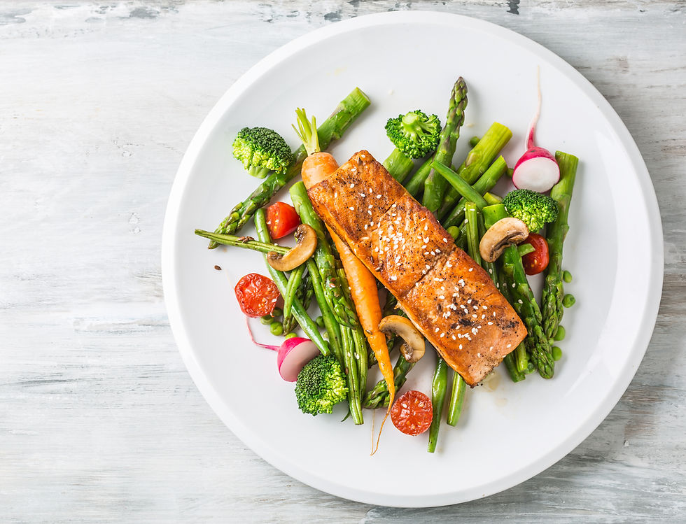 Baked salmon and asparagus