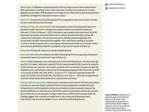 Comparação entre usuários crônicos de cannabis e grupo controle (1 ano após cirurgia)