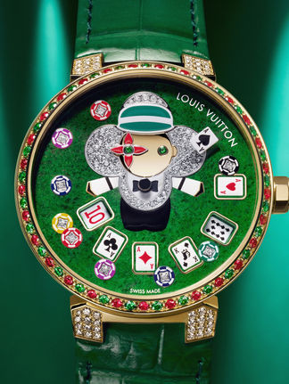 Drama, delicadeza e detalhes! Louis Vuitton Tambour Slim Vivienne Jumping Hours