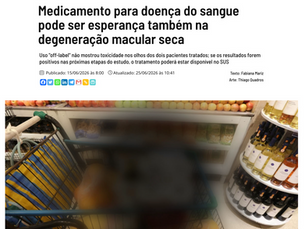 Reportagem do Jornal da USP destacou um estudo conduzido por pesquisadores da Faculdade de Medicina de Ribeirão Preto da USP que avaliou o uso intravítreo off-label do eculizumabe em pacientes com degeneração macular relacionada à idade seca e atrofia geográfica.