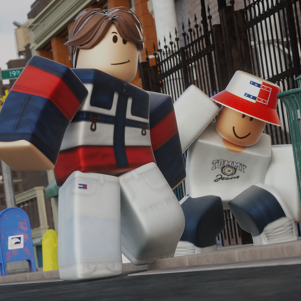 Itens de moda digital da coleção virtual de criadores de Tommy x Roblox.