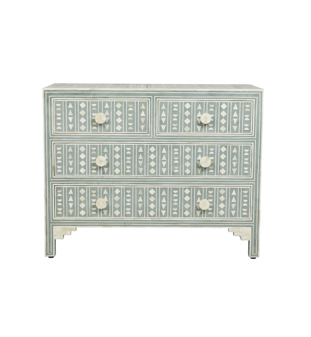 Tribal Bone Inlay Commode