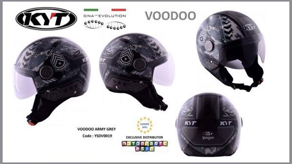 Mũ bảo hiểm 1/2 KYT VOODOO Army Grey