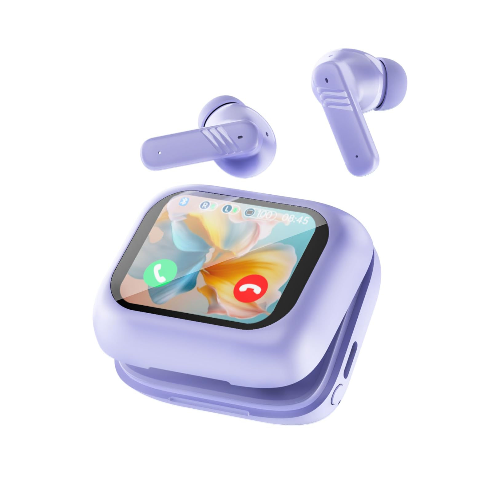 Active Noise Cancelling Touchscreen Earbuds ANC with Smart Touch Screen Case Blu