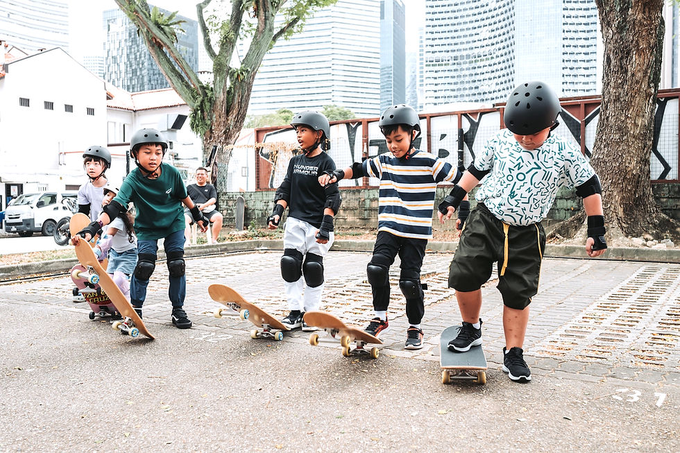 Skateboarding class for children in Singapore