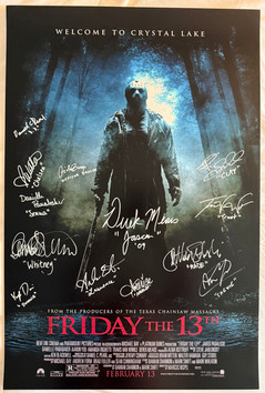 Daniel Pearl Signed Friday the 13th (2009) 24x36 (Signal White Molotow 2mm)