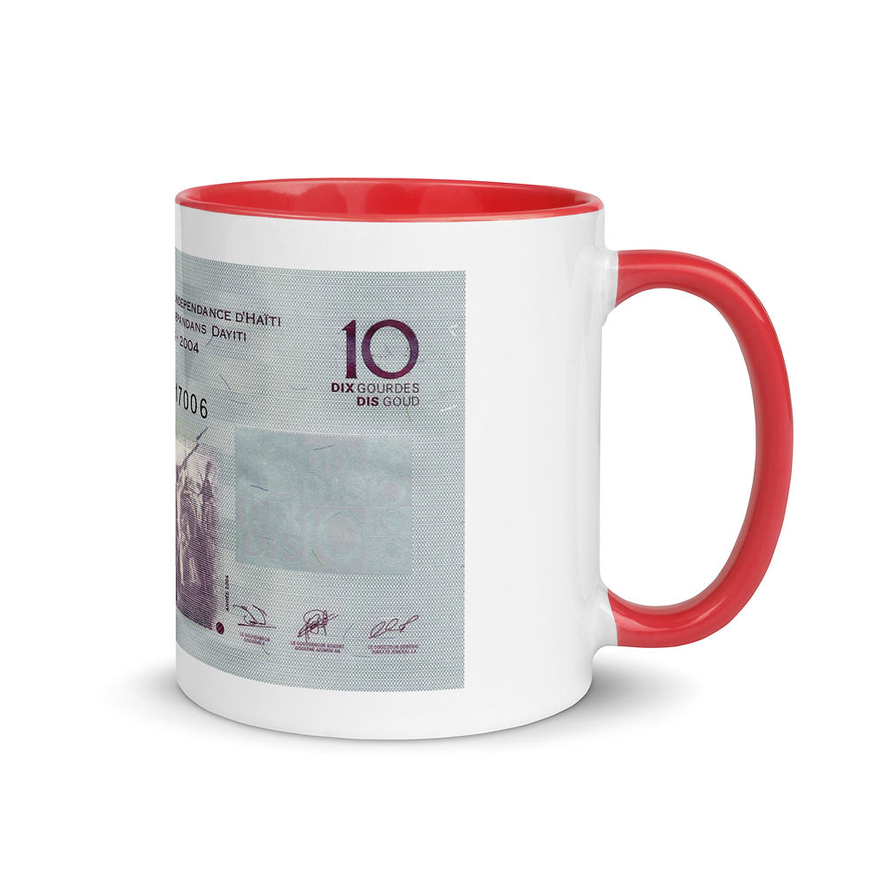 Thumbnail: Lieutenant Suzanne Sanité Bélair White Mug with Blue Handle