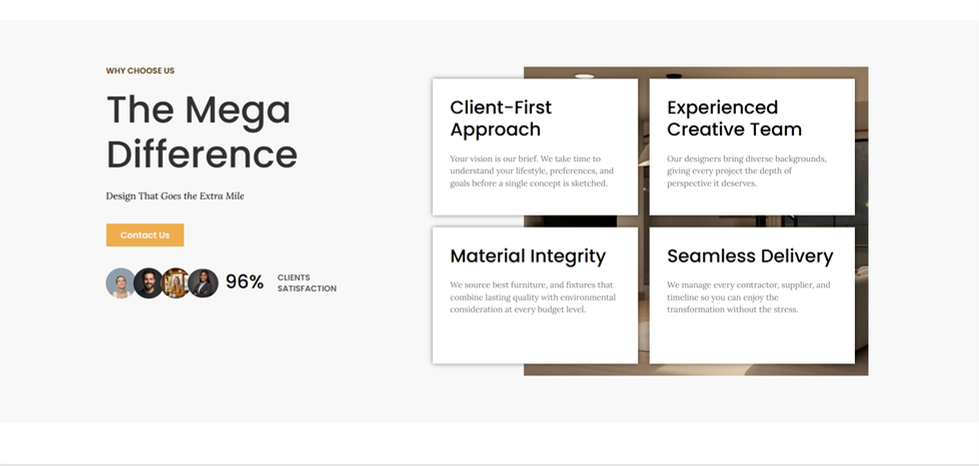 Interior website page